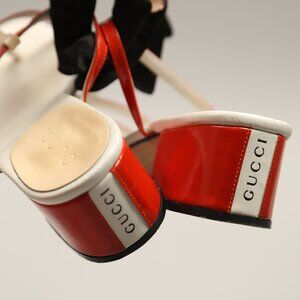 Rare GUCCI Orange-White Sandals